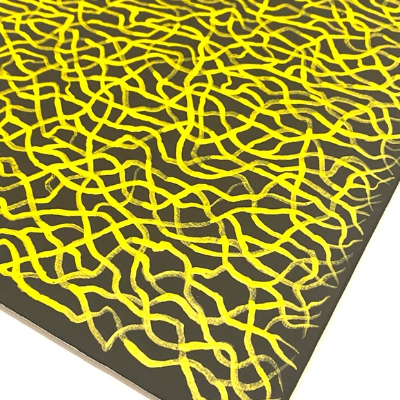 Yellow and Black Mycelium Network / Connected  Consciousness Painting - Original - Picture 5 of 11